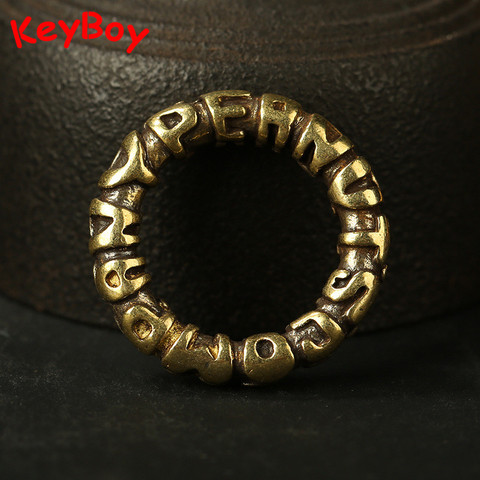 Retro Brass Letter Key Chain Ring Closed Copper Round Rings DIY Keychain Handmade Accessories Jewelry Men Car Keyring Hangings ► Photo 1/6