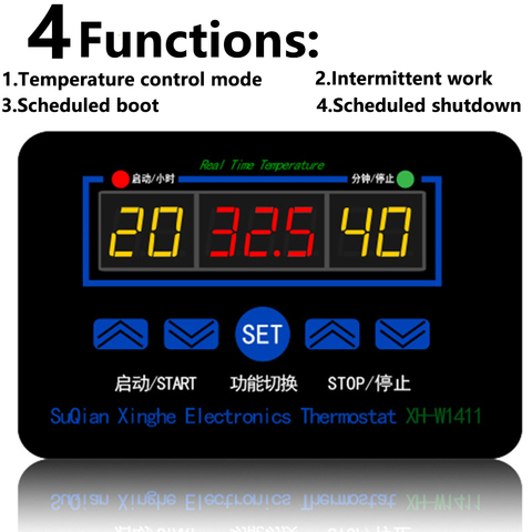 XH-W1411 Thermostat LED Digital Temperature Controller AC 110V 220V 10A Switch Thermometer Smart Temperature Regulator DC 12V ► Photo 1/6