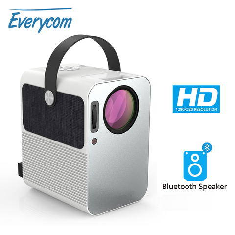 Everycom R10 LED Video Mini Projector HD 720P Portable Beamer Support Full HD 1080P Home Theater Cinema Use As Bluetooth Speaker ► Photo 1/6