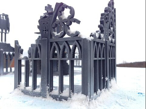 New Arrival Wooden Miniature Gothic Style Ruined City Wall as picture ► Photo 1/2