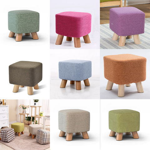 Linen Cotton Ottoman Cover Square Stool Covers Slipcover for Footstool Decor Bar Home Kitchen Hotel Office Wedding Celebration ► Photo 1/6
