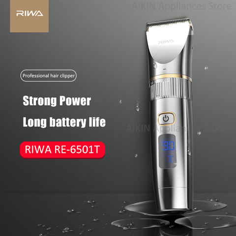 2022 AIKIN Riwa Cordless Hair Clipper RE-6501T LED Full Body Washable Steel Cutting Head Electric Hair Trimmer With Storage Bag ► Photo 1/6