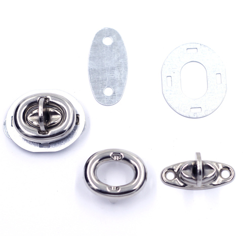 10 Sets Silver Tone Oval Metal Frame Kiss Clasp Closure Lock Purse Twist Turn Lock DIY Bag Accessories 17x33mm ► Photo 1/6