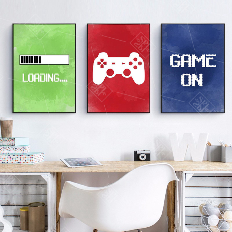 Video Game Wall Art Canvas Painting Gaming Room Decor Posters and ...