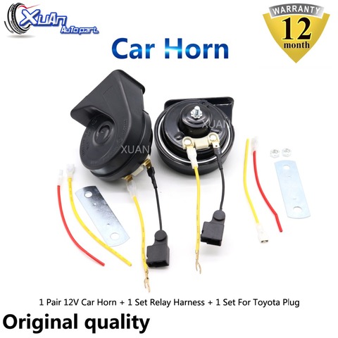 XUAN Car Auto Horn Snail Horn For Toyota RAV4 CROWN YARiS L Levin C-HR ix4 IZOA Avalon Loudness 110-129db Auto Horn Long Life ► Photo 1/6