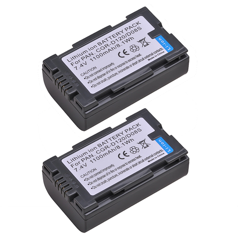 2pcs Spare Battery Pack for CGR-D08 CGR-D08A CGR-D08A/1B CGR-D08R CGR-D08S CGR-D110 CGR-D120 CGR-D120A PV-DBP8 PV-DBP8A Battery ► Photo 1/6