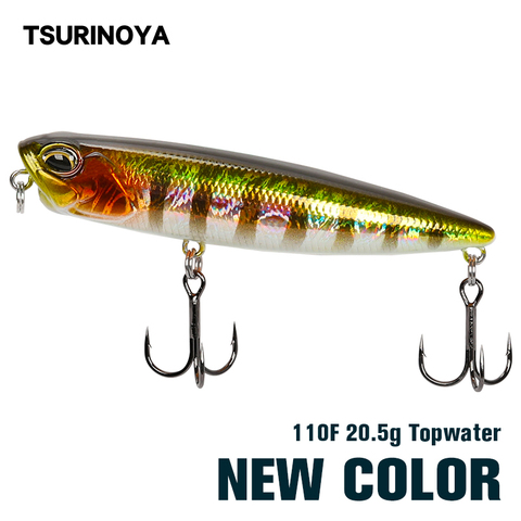 TSURINOYA 110mm 20.5g DW58 Topwater Floating Fishing Lures Pencil Minnow Wobbler Quality Fishing Tackle Bass Hard Bait ► Photo 1/6