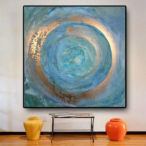 Abstract Blue Painting Oil Painting on Canvas Scandinavian Posters and Prints Cuadros Wall Art Pictures For Living Room ► Photo 1/6