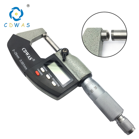 Single Round Head Digital Outside Micrometer 0-25mm 0.001mm Metric Gauge Micrometers Accurate Measuring Tool With Box ► Photo 1/3