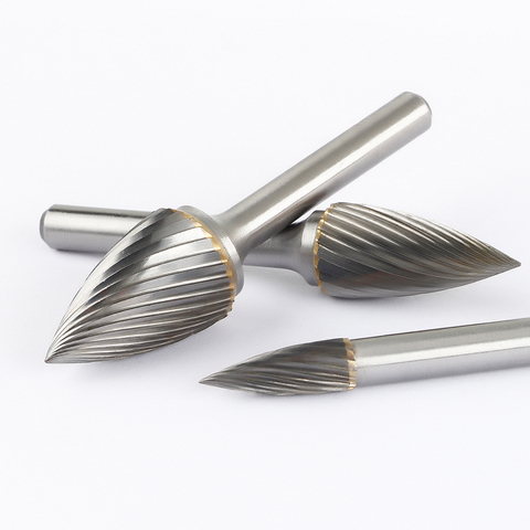 Sharp Head Alloy Rotary Tungsten Steel 1pcs Hard Metal Milling Cutter Wood Carving Grinding Head G-Shaped Tip ► Photo 1/6