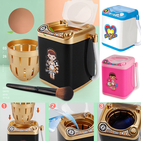 Mini Electric Washing Machine Children Pretend Role Play Makeup Brush Cleaner Device Educational Toys ► Photo 1/6