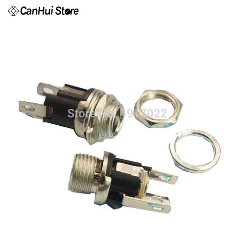 5Pcs 5.5mmx2.1mm 5.5*2.5mm DC Power Jack Socket Female Panel Mount Connector 5.5*2.1 mm 5.5x2.5mm DC-025M Waterproof Cap DC025M ► Photo 1/1