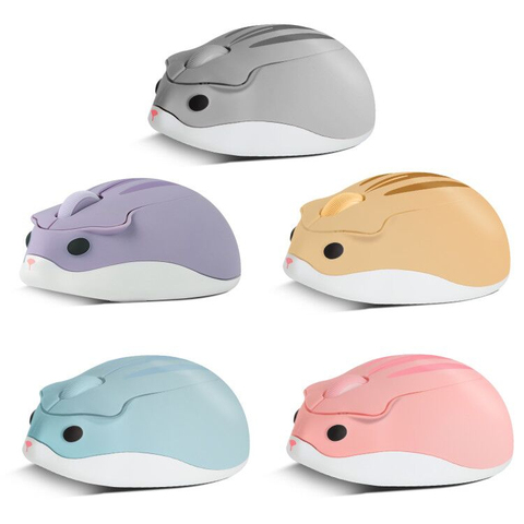 Cute Cartoon Wireless Mouse USB Optical Computer Mini Mouse 1600DPI Hamster Design Small Hand Mice For Laptop Computer ► Photo 1/6
