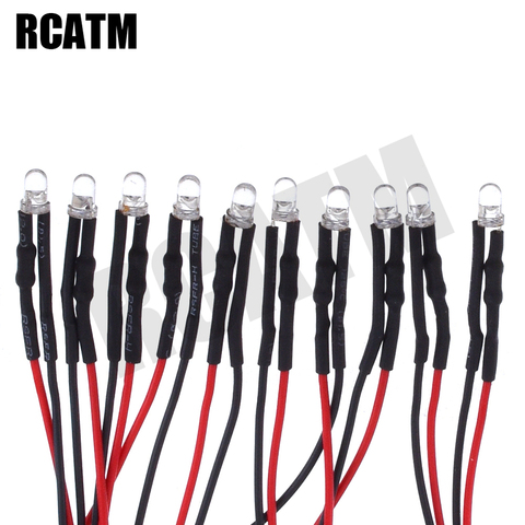 10pcs 3mm 5mm 12V LED Light Red White Yellow For 1/10 RC Crawler 1/14 Tamiya RC Truck Drift car Traxxas SCX10 SCANIA TRX4 G63 ► Photo 1/5