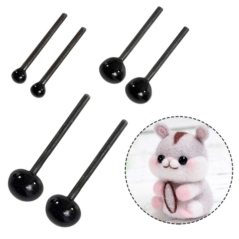 LMDZ 100Pcs Mini 2/3/4mm Bag Black Glass Eyes Needle Felting For Bears Animals Dolls Accessories Plush Toys Accessory Girls Toy ► Photo 1/6