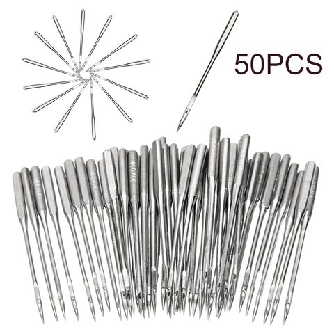 50 Pieces/Set Silver Sewing Machine Needles Assorted Home Sewing Machine Needles 11/75 12/80 14/90 16/100 18/110 ► Photo 1/6