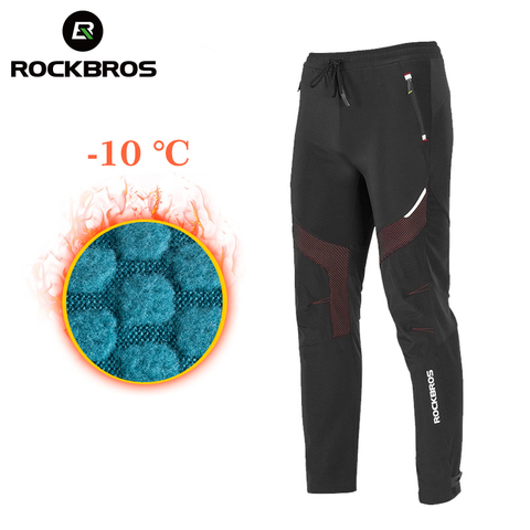 ROCKBROS Men Women Cycling Winter Sport Waterproof Thermal Bike Pants Outdoor Fleece Trousers Bicycle Tights Running Bike Pants ► Photo 1/6