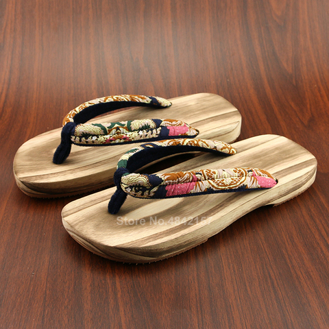 Paulownia Hand Made Japanese Samurai Geta Clogs for Men Women Kimono Naruto Cosplay Wooden Slipper Sandals Fllip Flops ► Photo 1/6