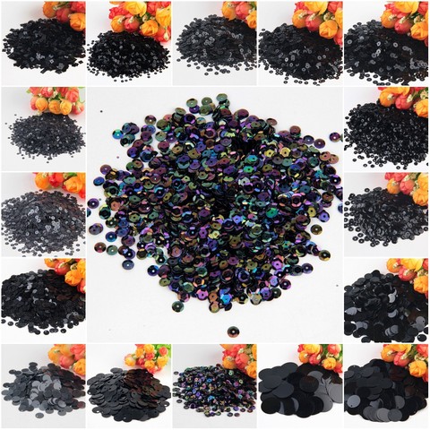 10g Paillettes Black Sequins Flat Round PVC Loose Sequin for Crafts Women Garments Sewing Accessories Lentejuelas Manualidades ► Photo 1/6