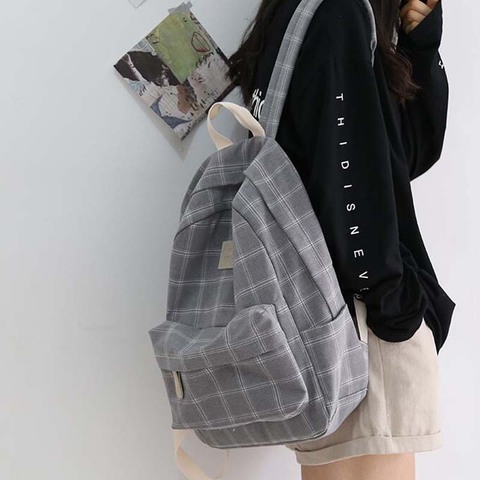 Fashion Girl College School Bag Casual New Simple Women Backpack Striped Book Packbags for Teenage Travel Shoulder Bag Rucksack ► Photo 1/6