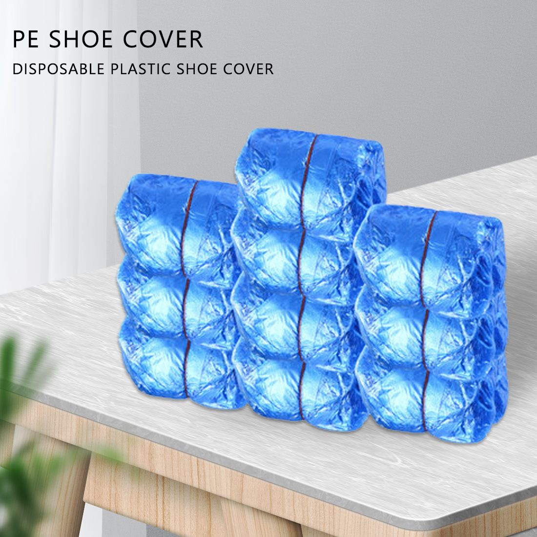 100-1000PCS Disposable Plastic Outdoor Rainy Day Carpet Cleaning Shoe Cover Blue 