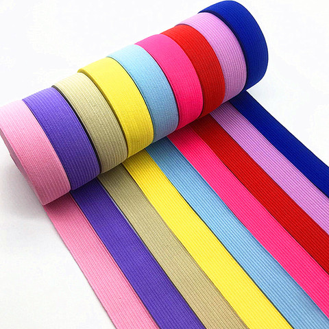 3/10/15/20/25MM 5yards/Lot Elastic Band Multicolor Fold Over Spandex  Elastic Ribbon For Sewing Lace Trim Garment Accessory