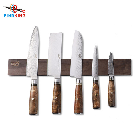 Powerful wooden strip Magnetic Knife Holder Wall Mount for metal Knifes Acacia wood Block magnet Knives rack Kitchen tools ► Photo 1/6