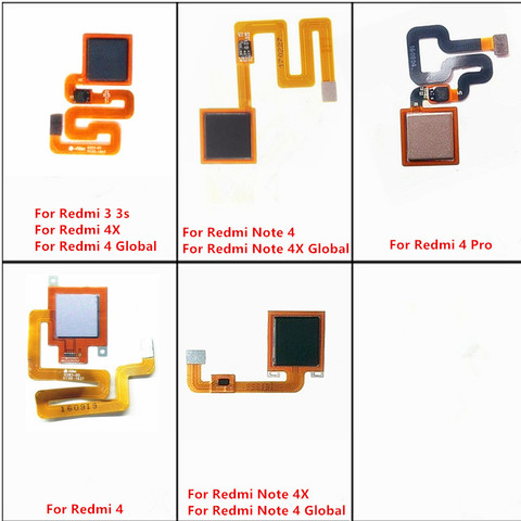 Back Home Return Key Menu Button Fingerprint Sensor Flex Cable For Xiaomi Redmi 3 3s Note 4 4x Pro Global ► Photo 1/1