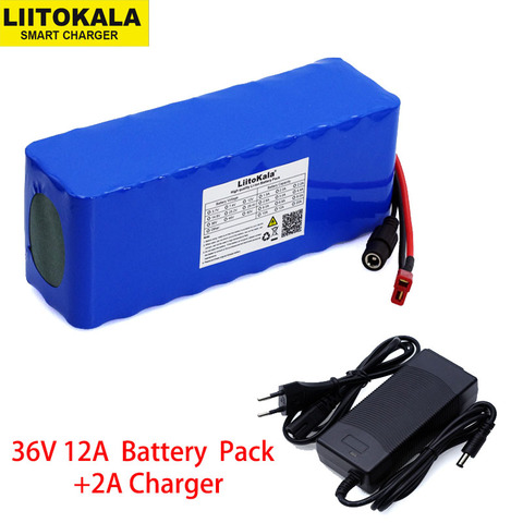 Liitokala 36V 12Ah 18650 Lithium Battery pack High Power Motorcycle Electric Car Bicycle Scooter with BMS+ 42v 2A Charger ► Photo 1/5