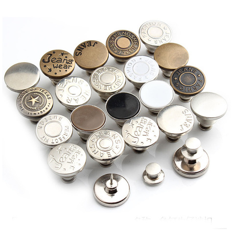 5pcs Snap Fastener Metal Pants Buttons Clothing Jeans Perfect Fit Adjust Button Self Increase Reduce Waist 17mm Free Nail Sewing ► Photo 1/6