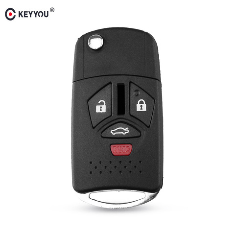 KEYYOU 3 +1 Buttons Remote Flip Folding Key Shell Case Keyless Fob Fit For Mitsubishi Galant Eclipse Lancer Uncut 4 Buttons ► Photo 1/6