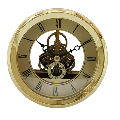 103mm Dial Roman Numeral Skeleton Watch Quartz Clock Insert with Golden Trim ► Photo 1/6