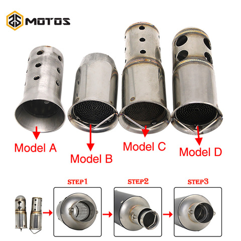 ZS MOTOS 51mm 60mm Inlet Motorcycle Exhaust Muffler Adjustable DB Killer Silencer Noise Sound Eliminator Front Catalyst ► Photo 1/6