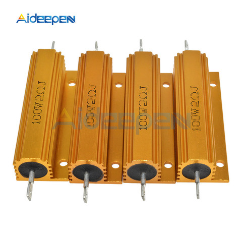 Full Value 100W Aluminum Housed Metal Shell Case Wirewound Resistor 0.1~1K 0.1 0.5 1 1.5 2 3 4 5 6 8 10 12 20 30 50 100 1K ohm ► Photo 1/6