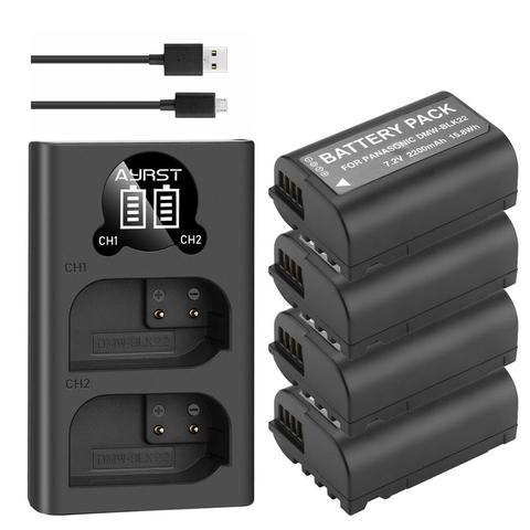 2200mAh DMW-BLK22 DMWBLK22 BLK22 Battery + Dual USB charger For Panasonic LUMIX DC-S5 DC-S5K camera ► Photo 1/4