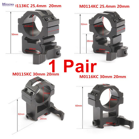 MIZUGIWA 1 Pair QD Rifle Scope Mount 25.4mm 30mm Rings 20mm Picatinny Rail Adapter Riflescopes Tactical Weaver Pistol Airsoft ► Photo 1/6