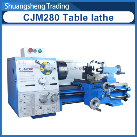 CJM280 Metal Lathe/AC 750W Motor All Steel Gear Lathe/38mm Spindle Bore Hole +160mm Chuck Mini Lathe Machine ► Photo 1/6