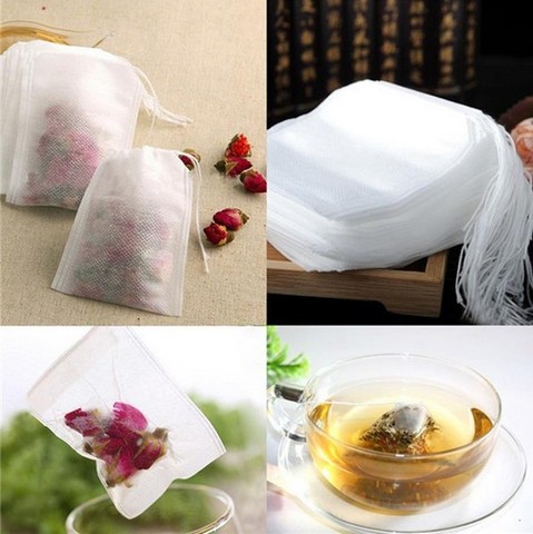 10/100Pcs/Lot Tea Bags 5.5 x 7CM Empty Scented Tea Bags With String Heal Seal Filter Paper for Herb Loose Tea ► Photo 1/3