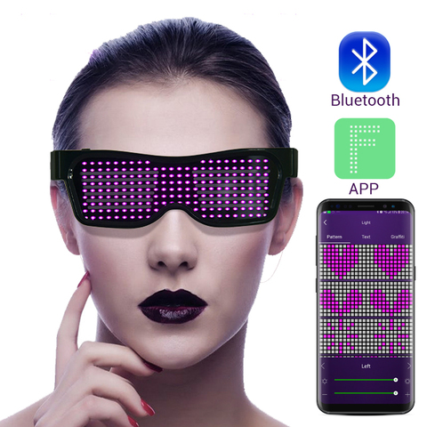 Magic Bluetooth LED Party Glasses APP Control Luminous Glasses EMD DJ Electric Syllables Glow Party Supplies Drop Shipping ► Photo 1/6