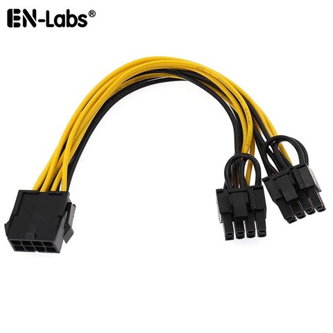 20CM pc power supply CPU Molex 8 pin to 2 PCI-e 8 (6+2) pin pci express graphics card connectors internal cable Power splitters ► Photo 1/5