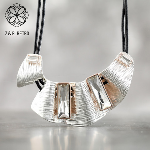 Statement Jewelry for Women Chunky Leather Choker Necklaces Geometric Vintage Big Pendant Suspension Chain Collar Wholesale 2022 ► Photo 1/6