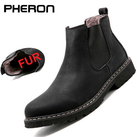 Men Boots Shoes 2022 New Winter Male Chelsea Boots for Men Leather Ankle Boots Man Booties Footwear Outdoor Bot Shoe Plus Size ► Photo 1/5
