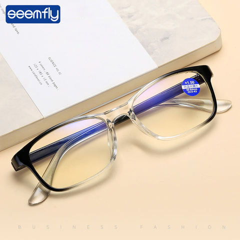 seemfly Gradient Color Reading Glasses Women Men Anti-Blue Light Prescription Presbyopia Eyewear For Elderly +1.0 +1.5 +2.0 +2.5 ► Photo 1/6