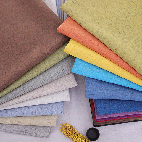 Solid Linen polyester fabric sofa curtain fabric fabrics for sewing DIY fabric per meter ► Photo 1/6