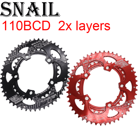 Snail 110 BCD Oval 50T 35T Double Chain ring 2 Layer Speed Folding Road Bike Ultralight Tooth plate 110BCD ► Photo 1/6