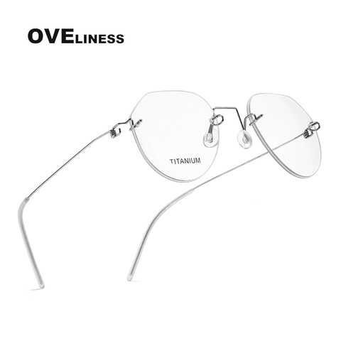 2022 Titanium Rimless Glasses Frame for Men women Prescription Eyeglasses Man Frameless Myopia Optical Frames Spectacles Eyewear ► Photo 1/6