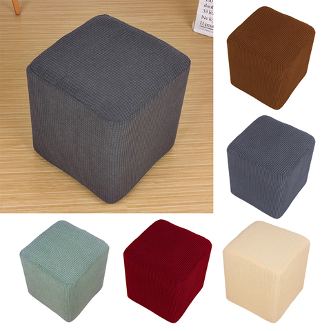 New Solid Stretch Ottoman Slipcover Sofa Footstool Cover Storage Protector ► Photo 1/6