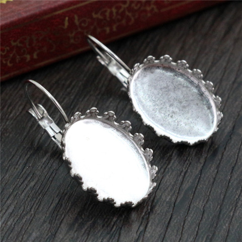 No Fade 13x18mm 18x25mm 10pcs/Lot  Stainless Steel Oval French Lever Back Earrings Base,Fit 13*18/18*25mm Oval Glass Cabochon ► Photo 1/2