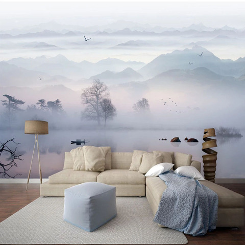 Custom Wallpaper 3D Chinese Style Ink Landscape Photo Wall Murals Living Room Bedroom Study Home Decor Papel De Parede 3 D Sala ► Photo 1/6