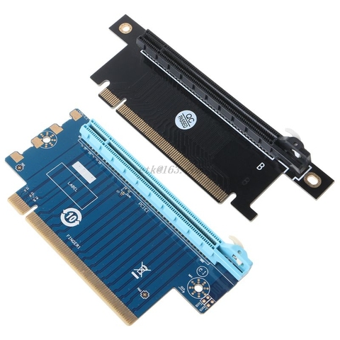 PCI Express 16X Riser PCIe Graphics Card PCI-E Steering Card 90 Degrees Right Angle Riser Adapter for 1U 2U Host 4/6cm Width ► Photo 1/6